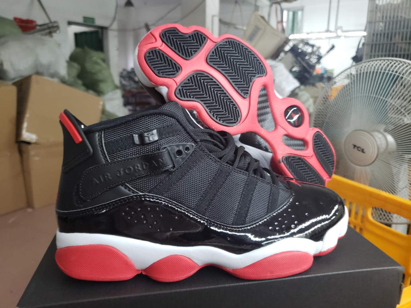 Air Jordan Six Rings of AJ11 Black Red Shoes